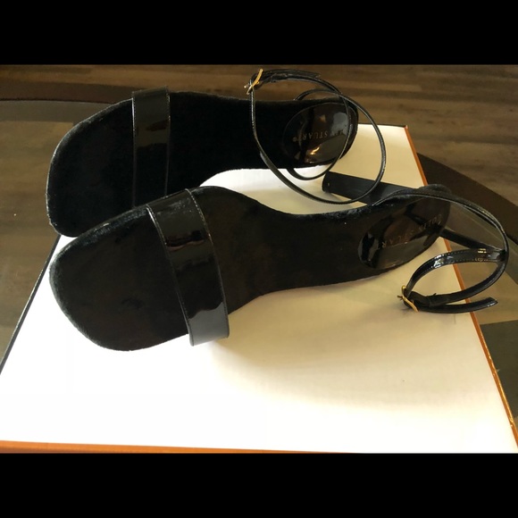 Colin Stuart Leather Ankle Strap Sandals. Black. - Picture 2 of 6